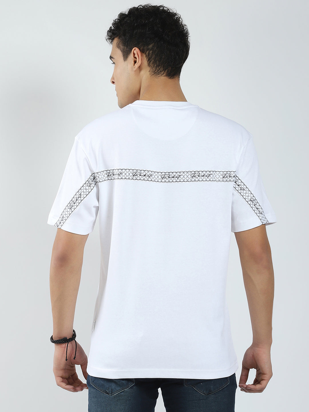 Rock.it Men White Solid Round Neck Half Sleeve T-Shirt