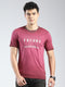 Rock.it Men Burgundy Printed Round Neck Half Sleeve T-Shirt