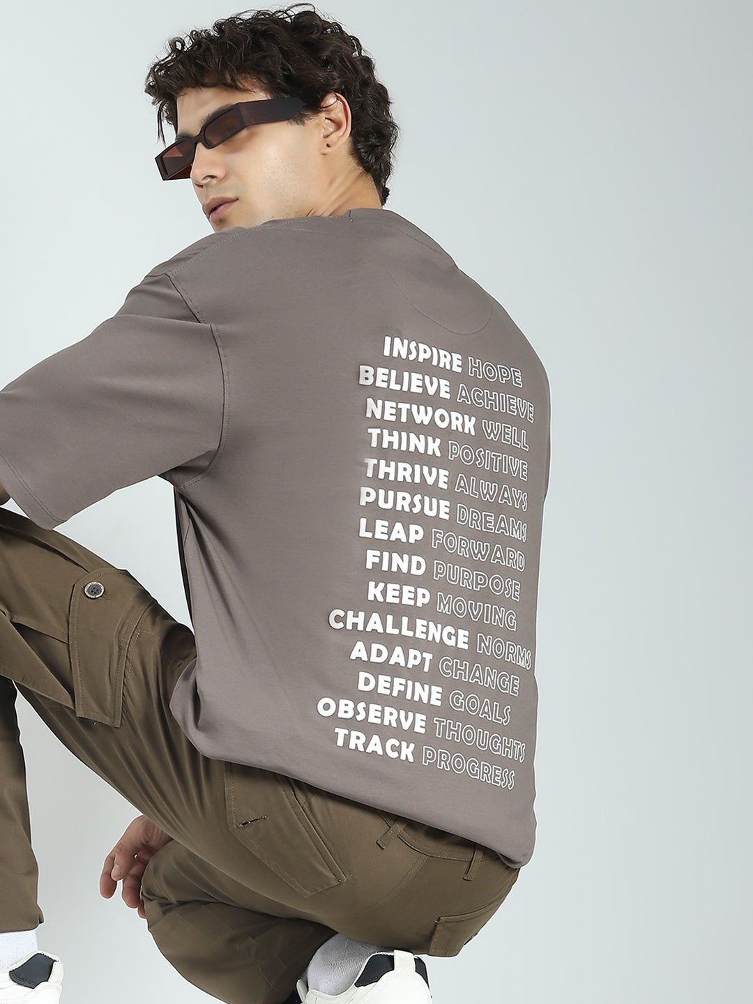 Rock.it Men Grey Printed Round Neck Half Sleeve T-Shirt