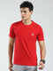 Rock.it Men Red Solid Round Neck Half Sleeve T-Shirt