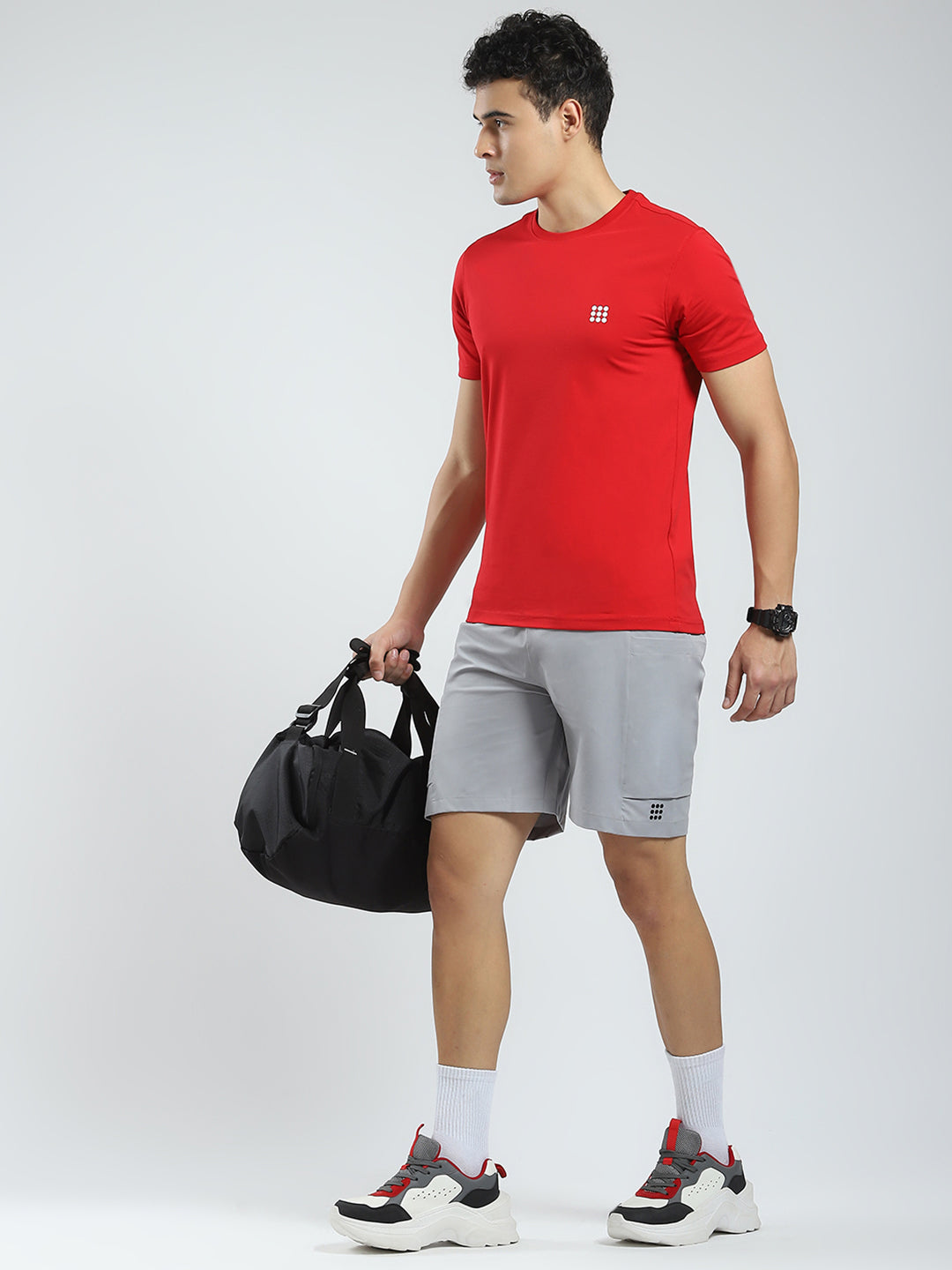 Rock.it Men Red Solid Round Neck Half Sleeve T-Shirt