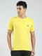 Rock.it Men Yellow Solid Round Neck Half Sleeve T-Shirt