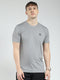 Rock.it Men Grey Solid Round Neck Half Sleeve T-Shirt