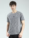 Rock.it Men Grey Solid Round Neck Half Sleeve T-Shirt