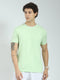 Rock.it Men Green Solid Round Neck Half Sleeve T-Shirt