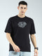 Rock.it Men Black Printed Round Neck Half Sleeve T-Shirt