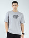 Rock.it Men Grey Printed Round Neck Half Sleeve T-Shirt