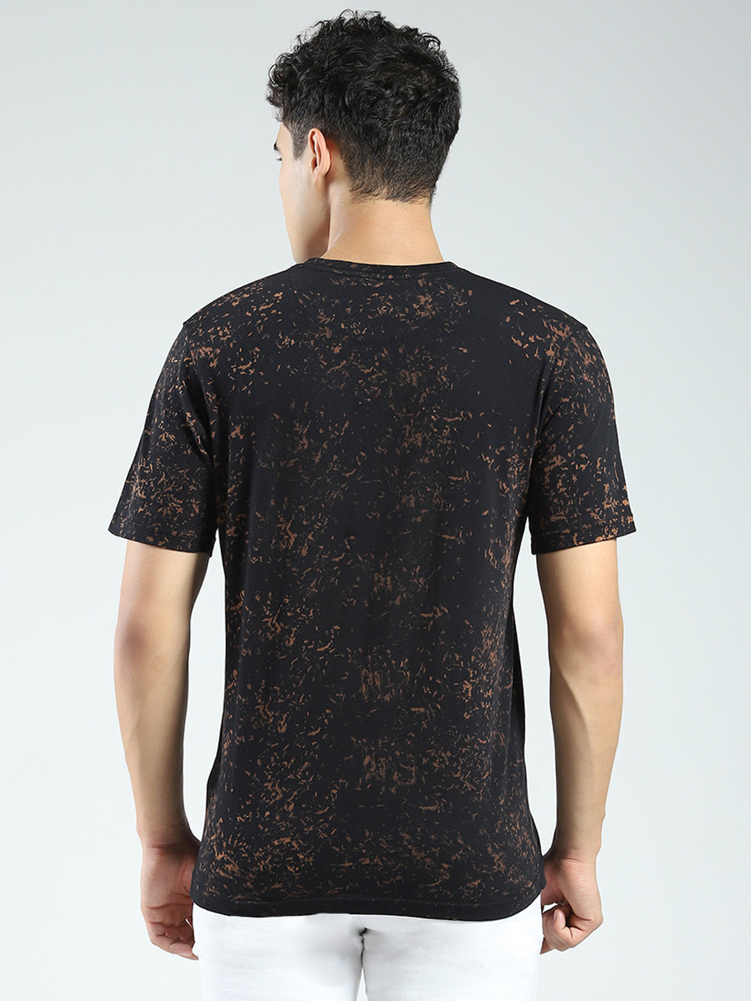 Rock.it Men Black Printed Round Neck Half Sleeve T-Shirt