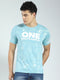 Rock.it Men Blue Printed Round Neck Half Sleeve T-Shirt