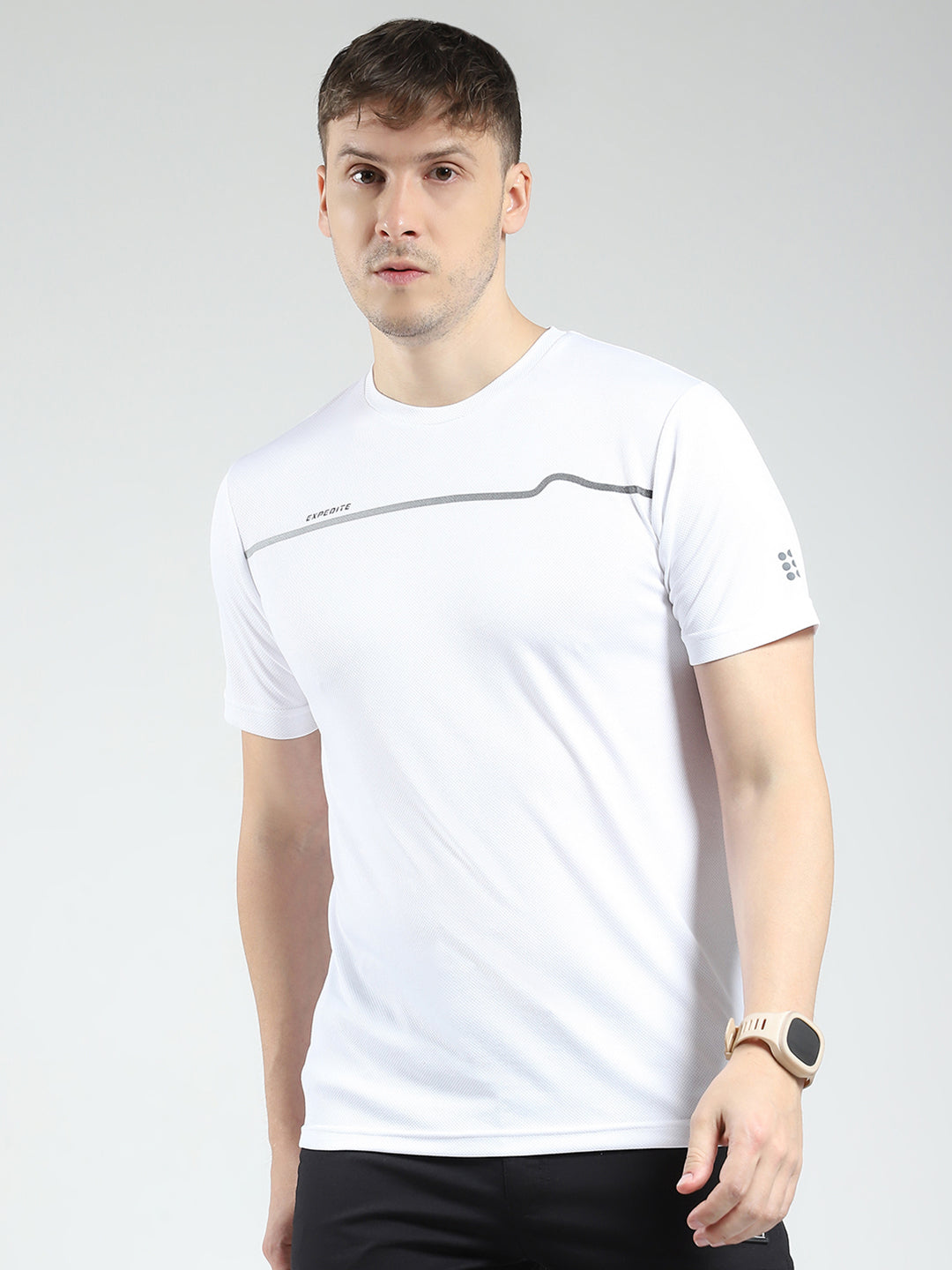 Rock.it Men White Printed Round Neck Half Sleeve T-Shirt