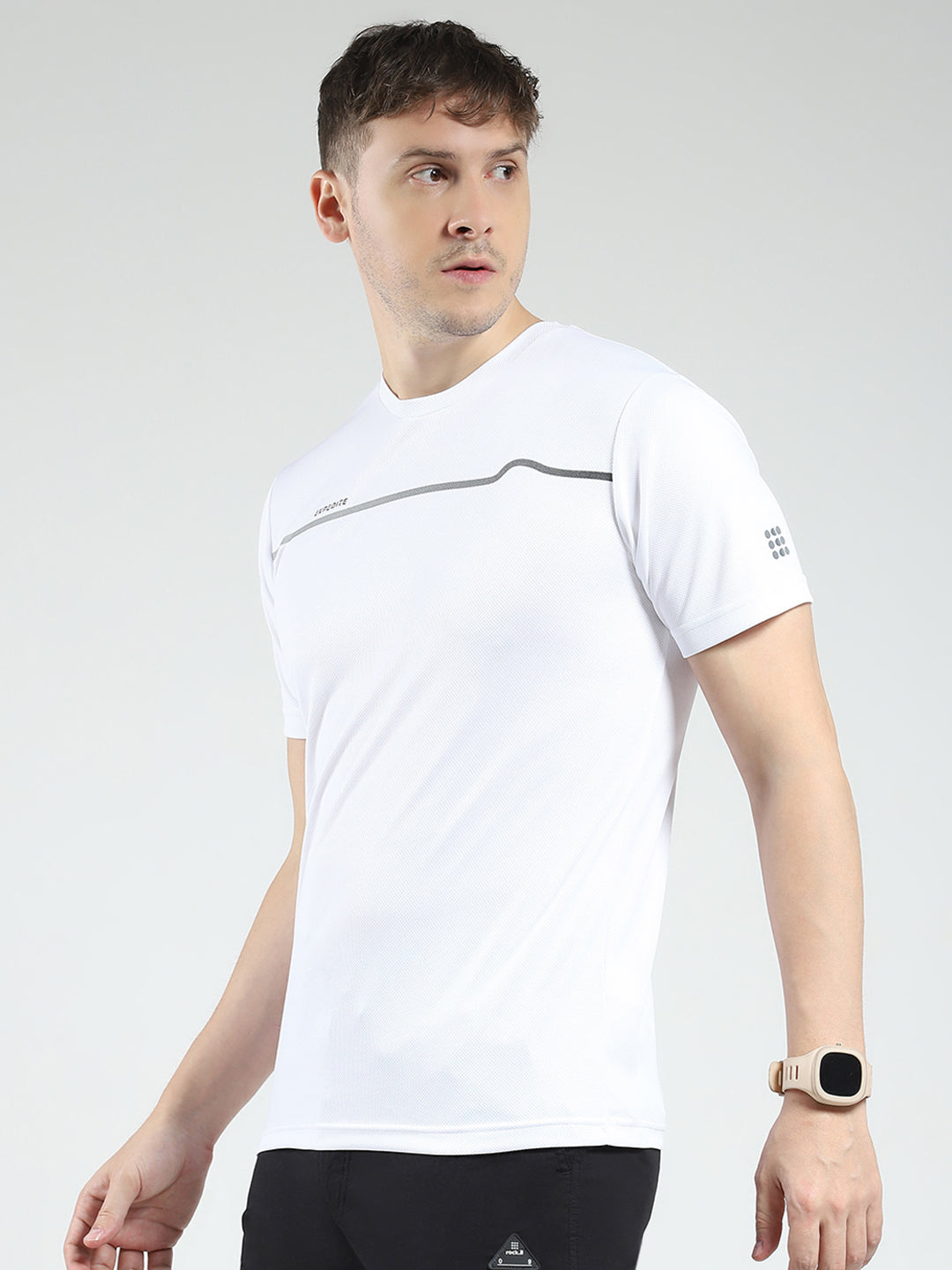 Rock.it Men White Printed Round Neck Half Sleeve T-Shirt