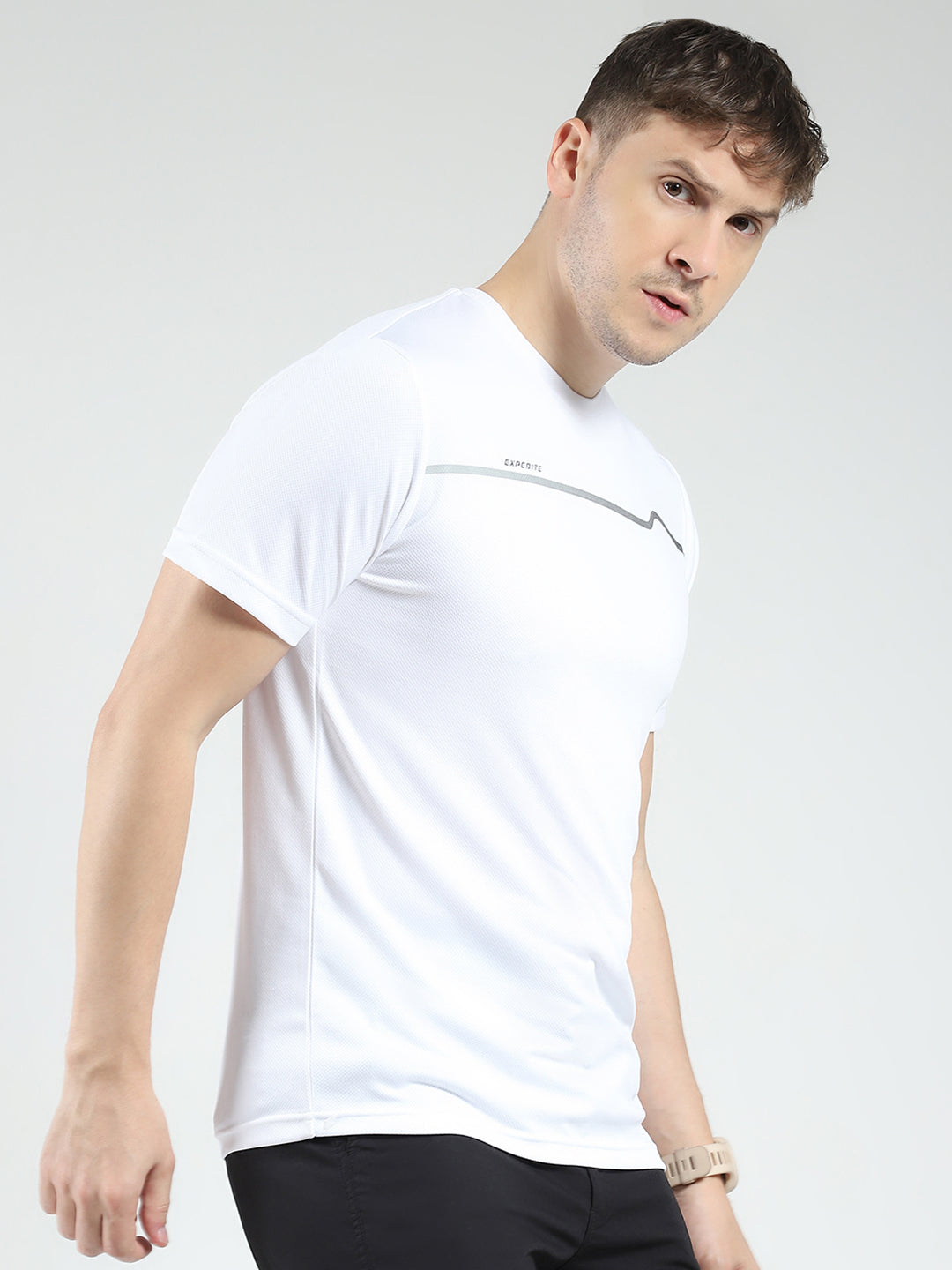 Rock.it Men White Printed Round Neck Half Sleeve T-Shirt