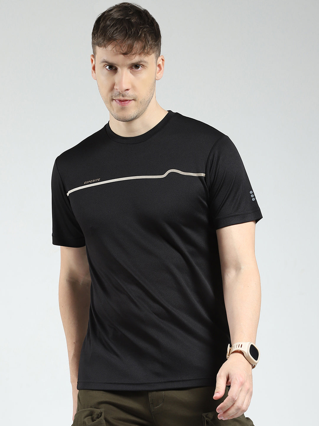 Rock.it Men Black Printed Round Neck Half Sleeve T-Shirt