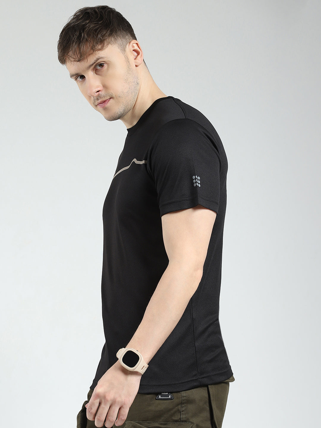 Rock.it Men Black Printed Round Neck Half Sleeve T-Shirt