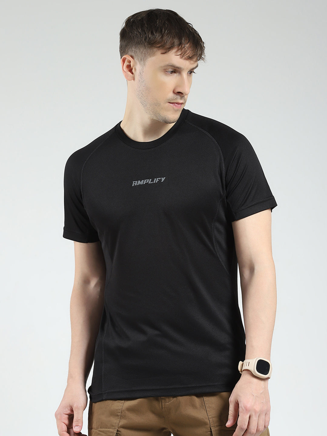 Rock.it Men Black Printed Round Neck Half Sleeve T-Shirt