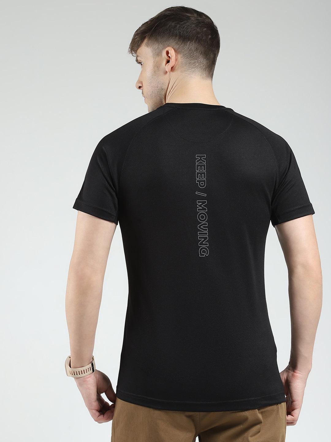 Rock.it Men Black Printed Round Neck Half Sleeve T-Shirt