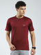 Rock.it Men Maroon Solid Round Neck Half Sleeve T-Shirt