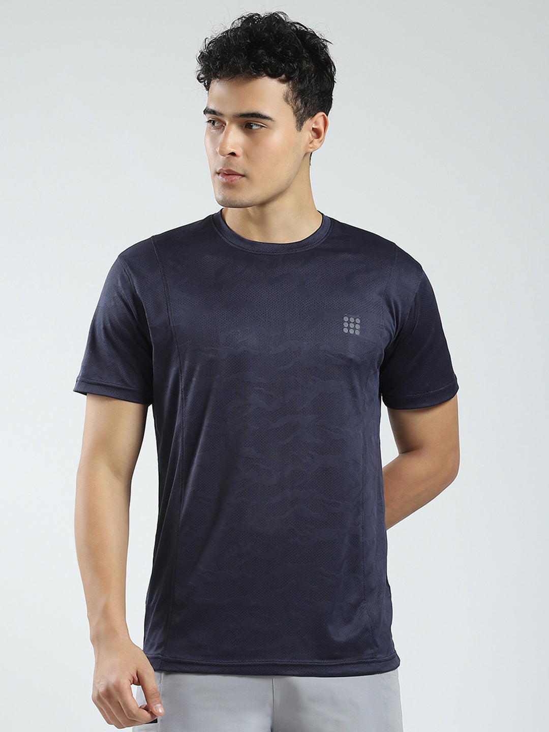 Rock.it Men Navy Blue Solid Round Neck Half Sleeve T-Shirt
