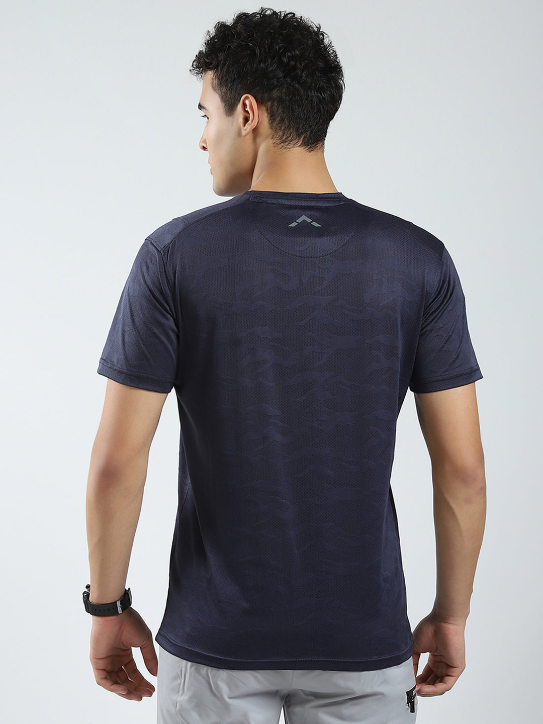 Rock.it Men Navy Blue Solid Round Neck Half Sleeve T-Shirt