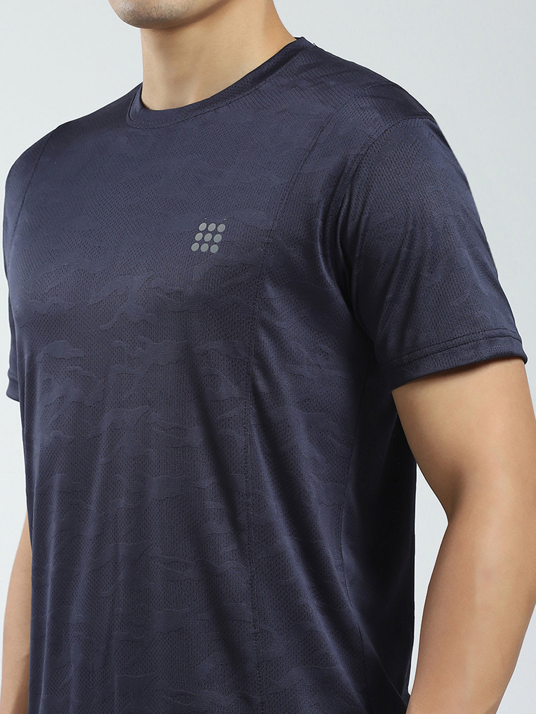 Rock.it Men Navy Blue Solid Round Neck Half Sleeve T-Shirt