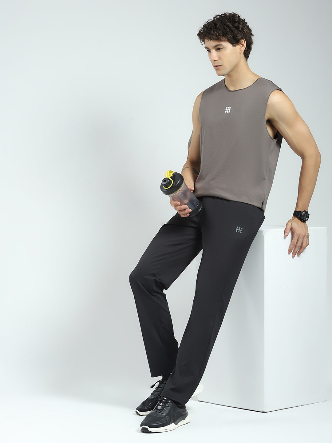 Rock.it Men Black Solid Regular Fit Lower