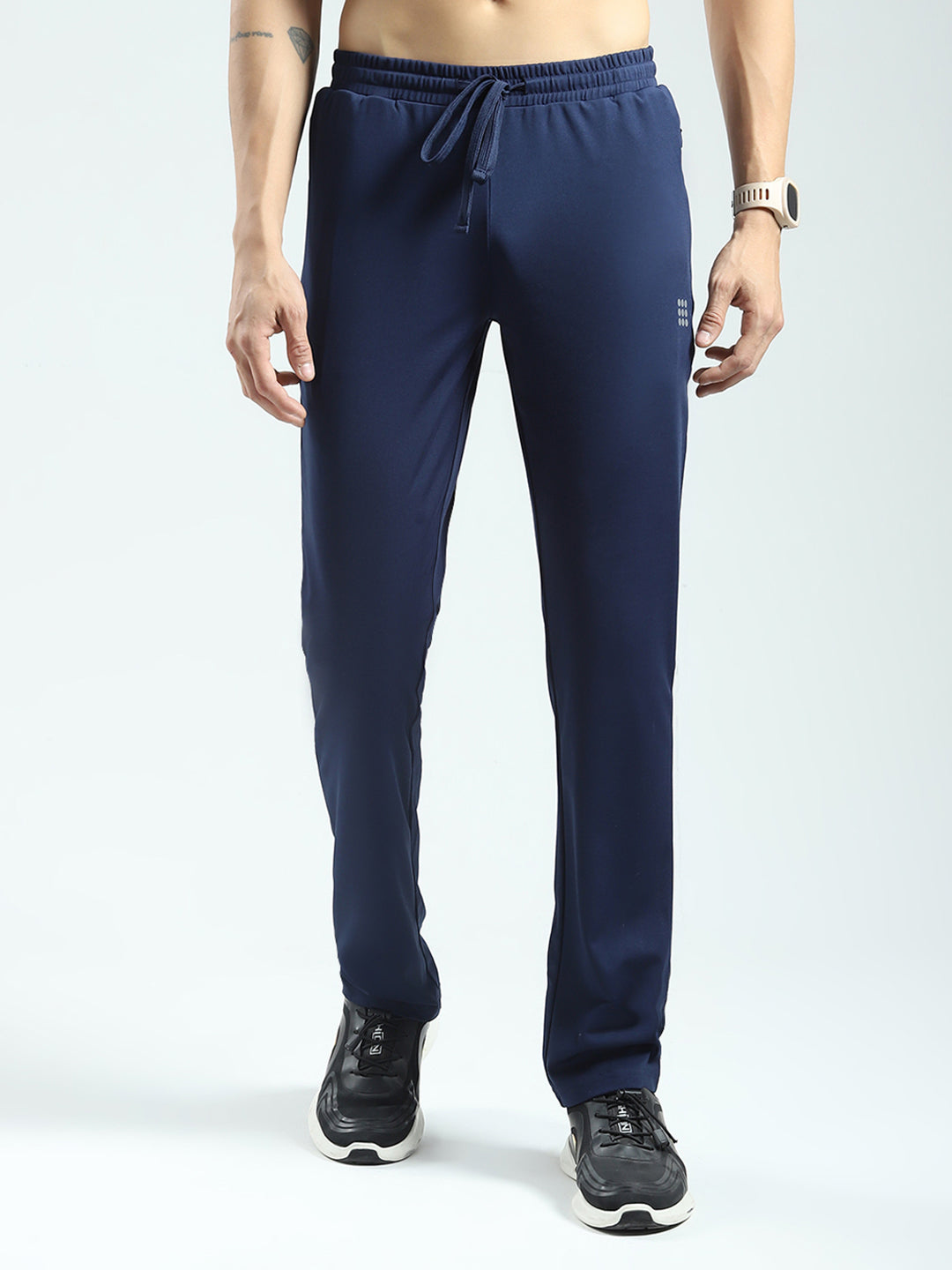 Rock.it Men Navy Blue Solid Regular Fit Lower