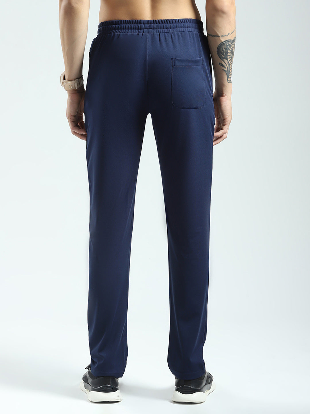 Rock.it Men Navy Blue Solid Regular Fit Lower