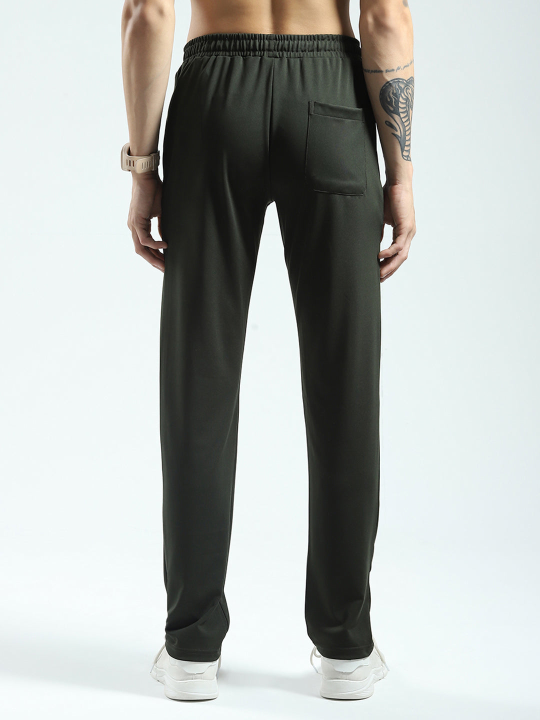 Rock.it Men Olive Solid Regular Fit Lower