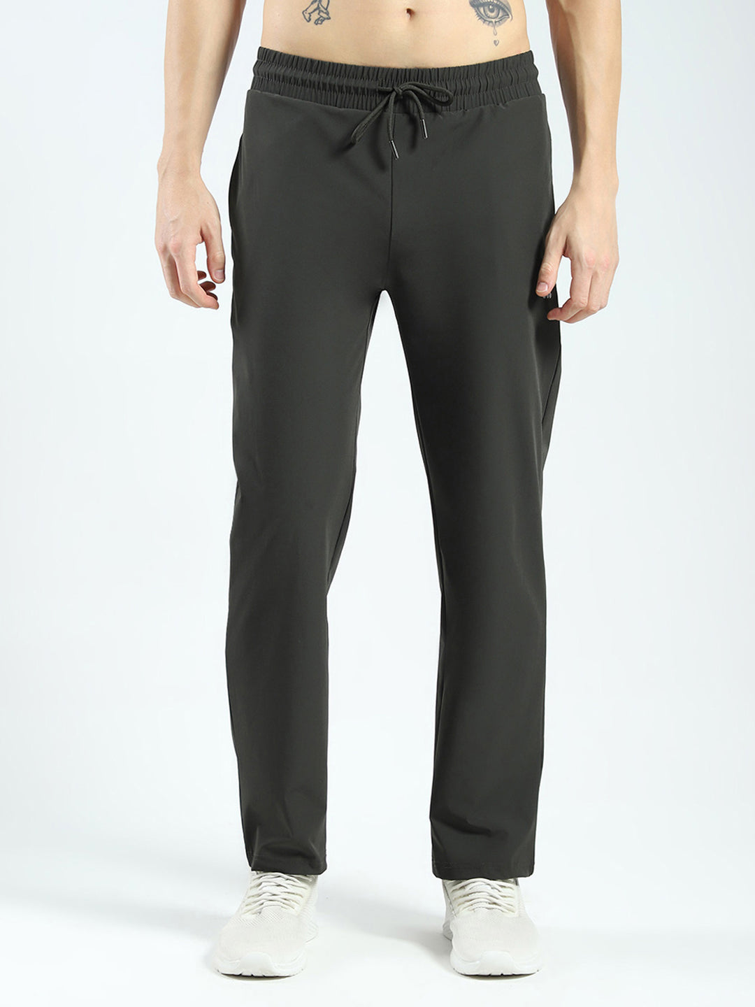 Rock.it Men Olive Solid Regular Fit Lower