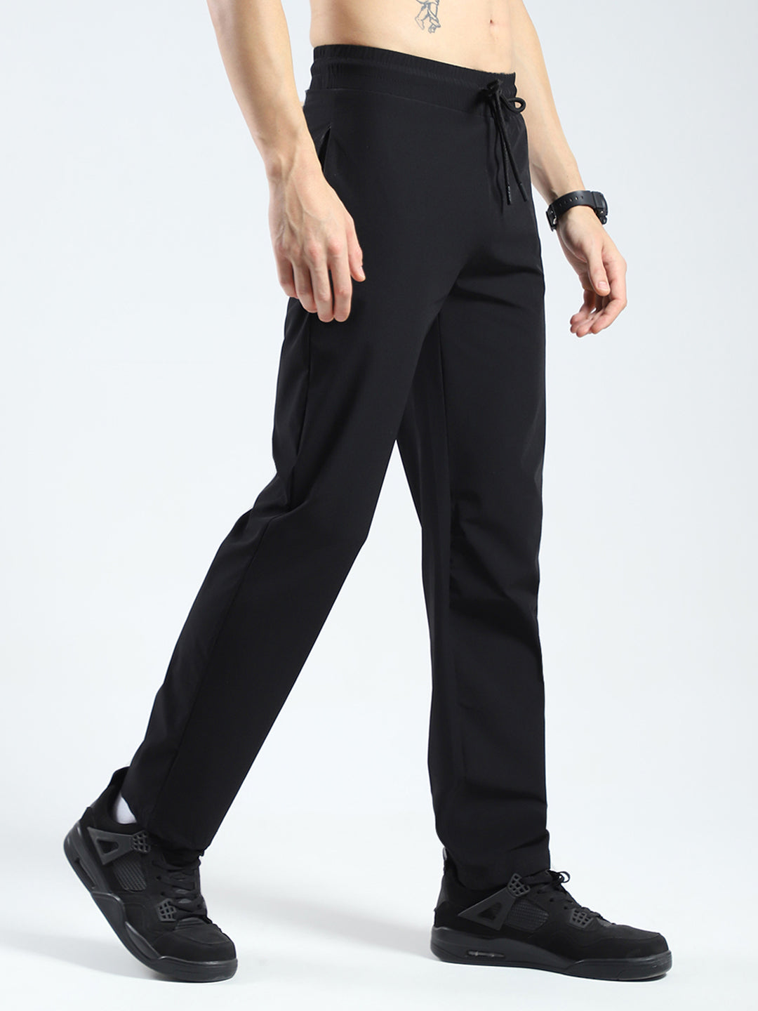 Rock.it Men Black Solid Regular Fit Lower