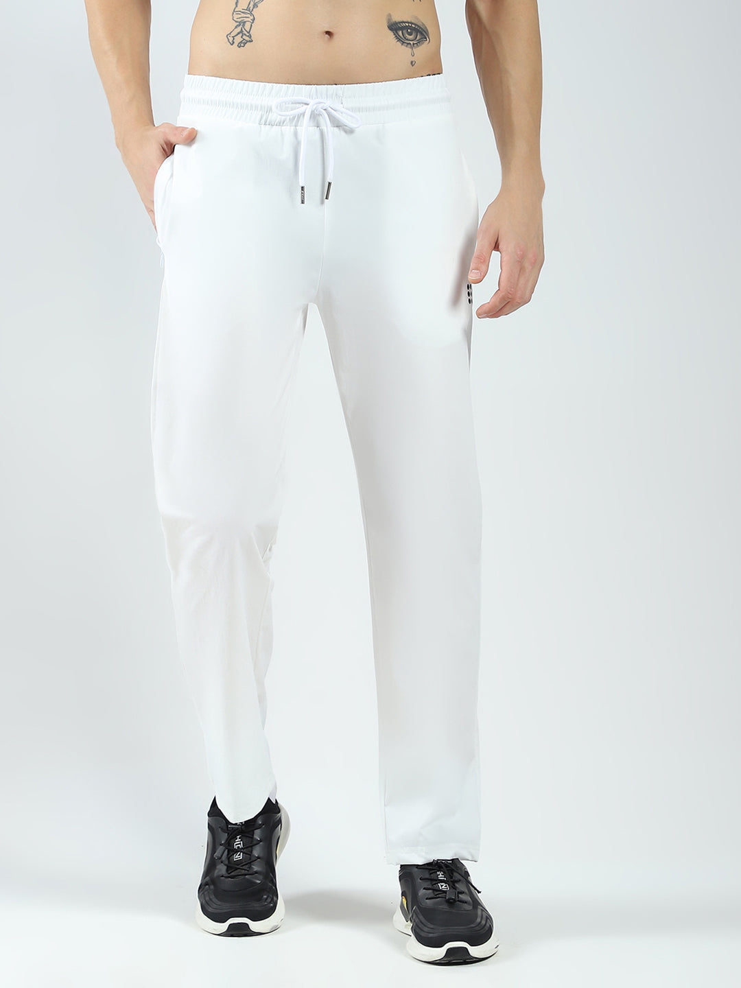 Rock.it Men White Solid Regular Fit Lower
