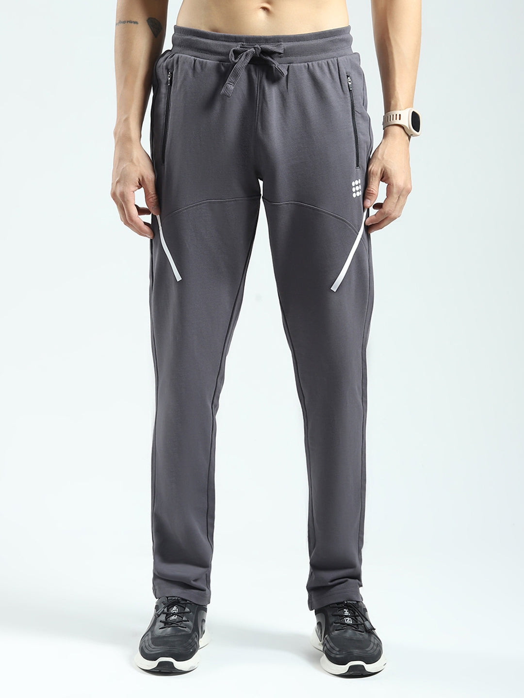 Rock.it Men Grey Solid Regular Fit Lower