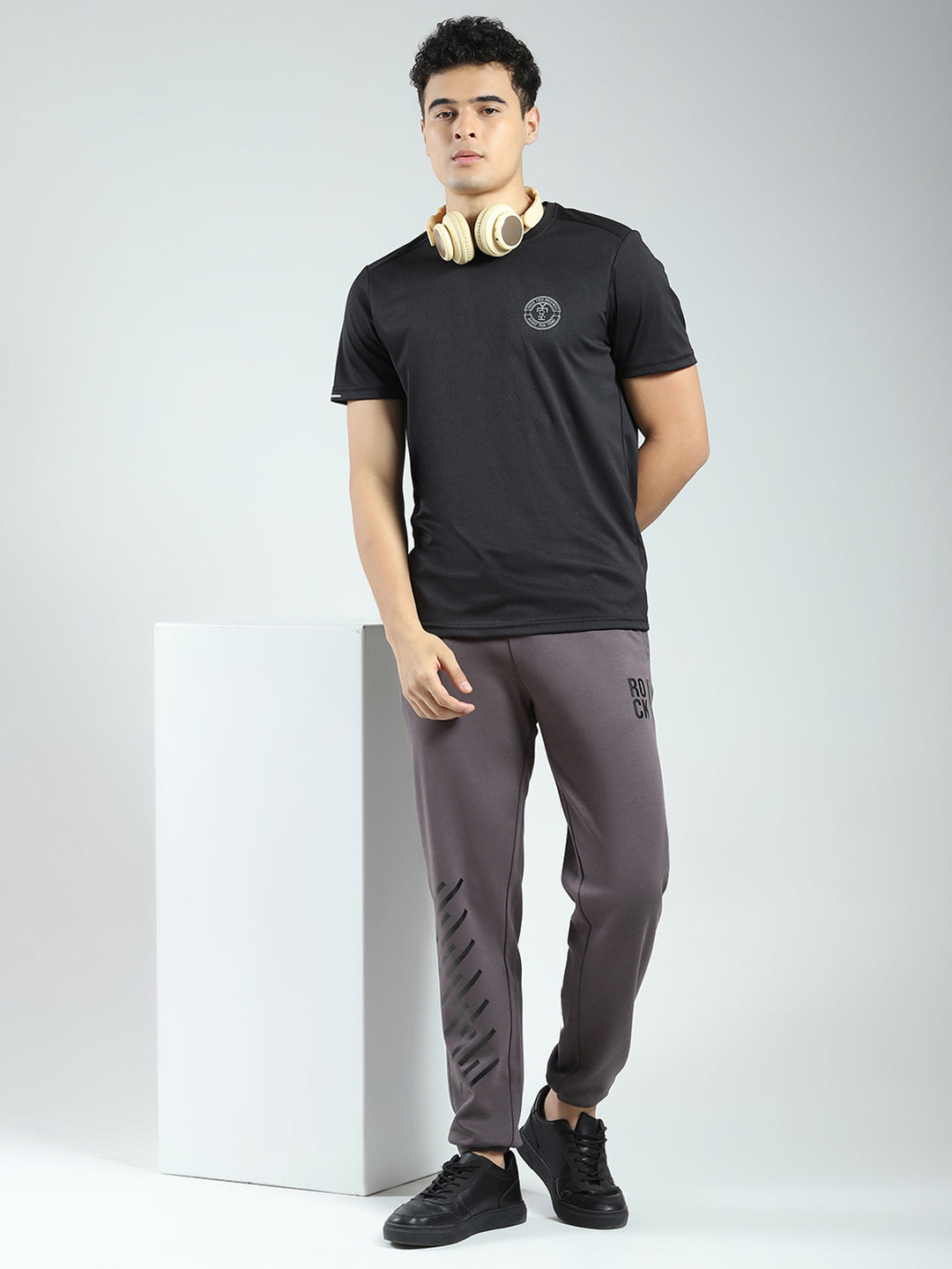 Rock.it Men Grey Printed Regular Fit Jogger