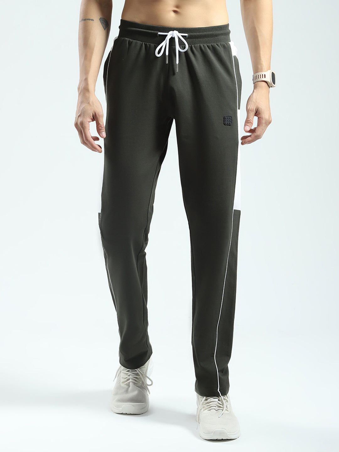 Rock.it Men Olive Solid Regular Fit Lower