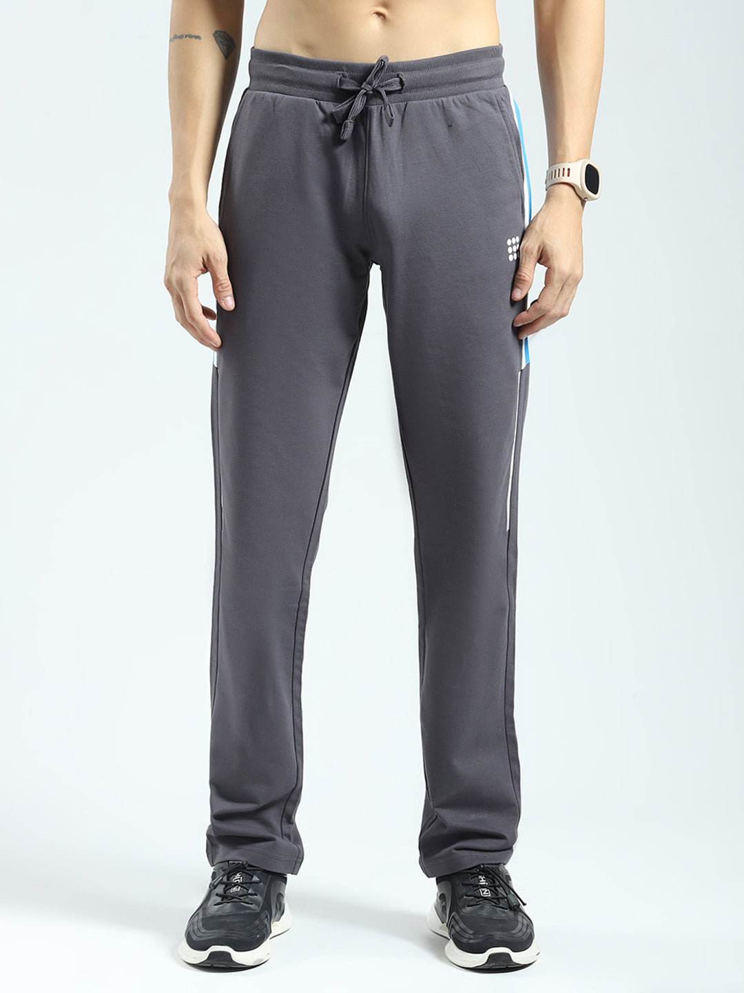 Rock.it Men Grey Solid Regular Fit Lower