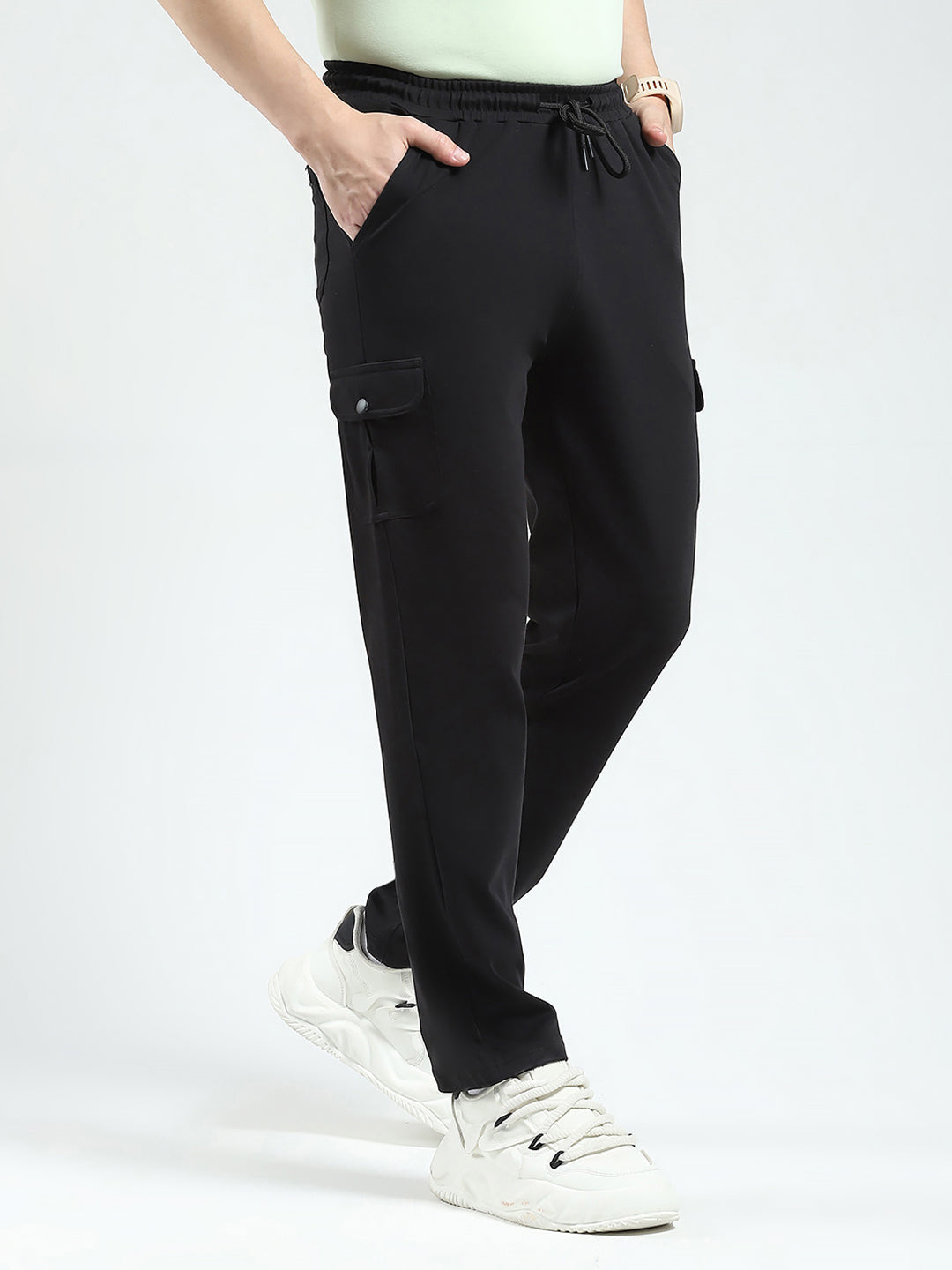 Rock.it Men Black Solid Regular Fit Lower