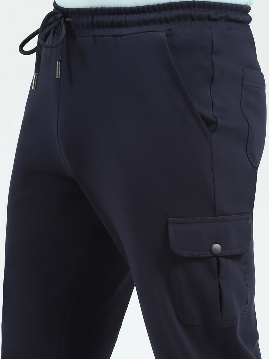 Rock.it Men Navy Blue Solid Regular Fit Lower