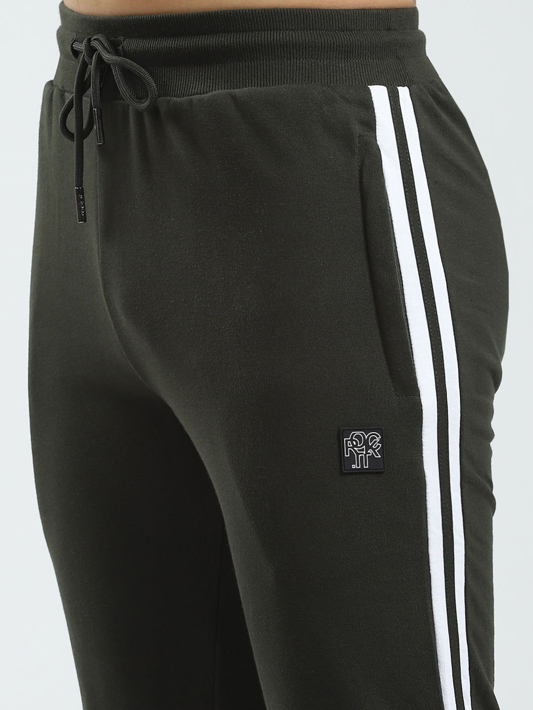 Rock.it Men Olive Solid Regular Fit Lower