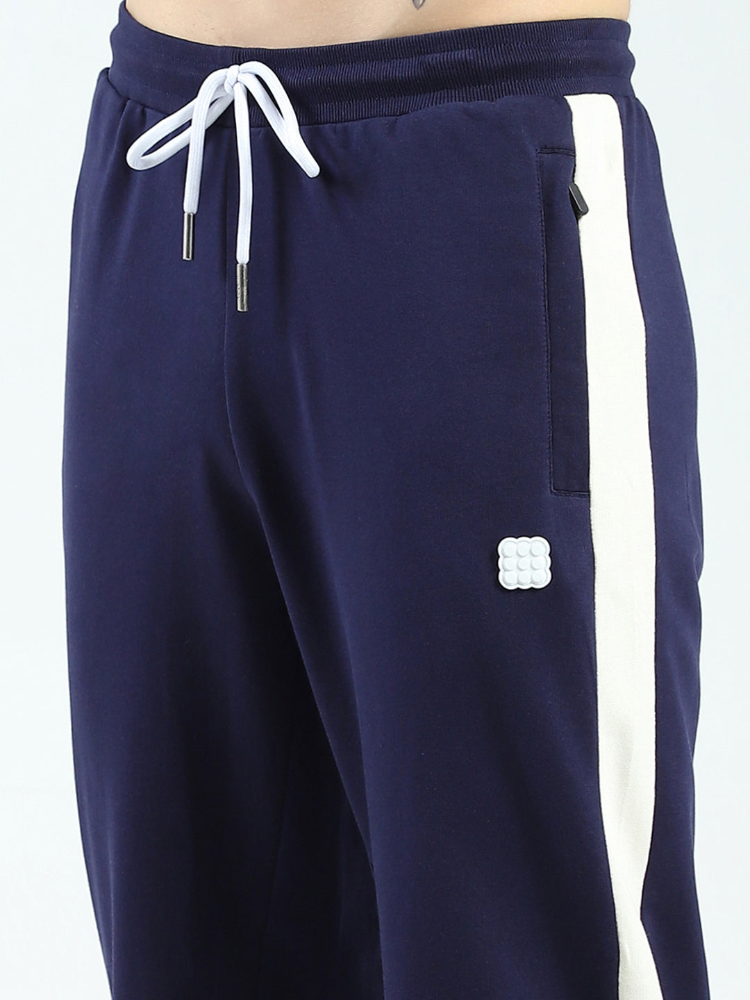 Rock.it Men Navy Blue Solid Regular Fit Lower