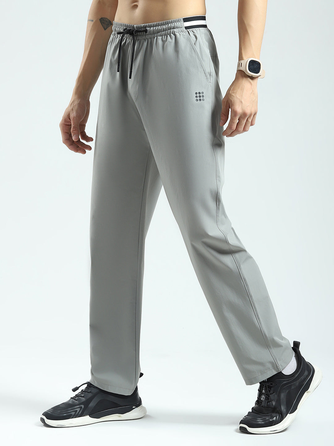 Rock.it Men Grey Solid Regular Fit Lower