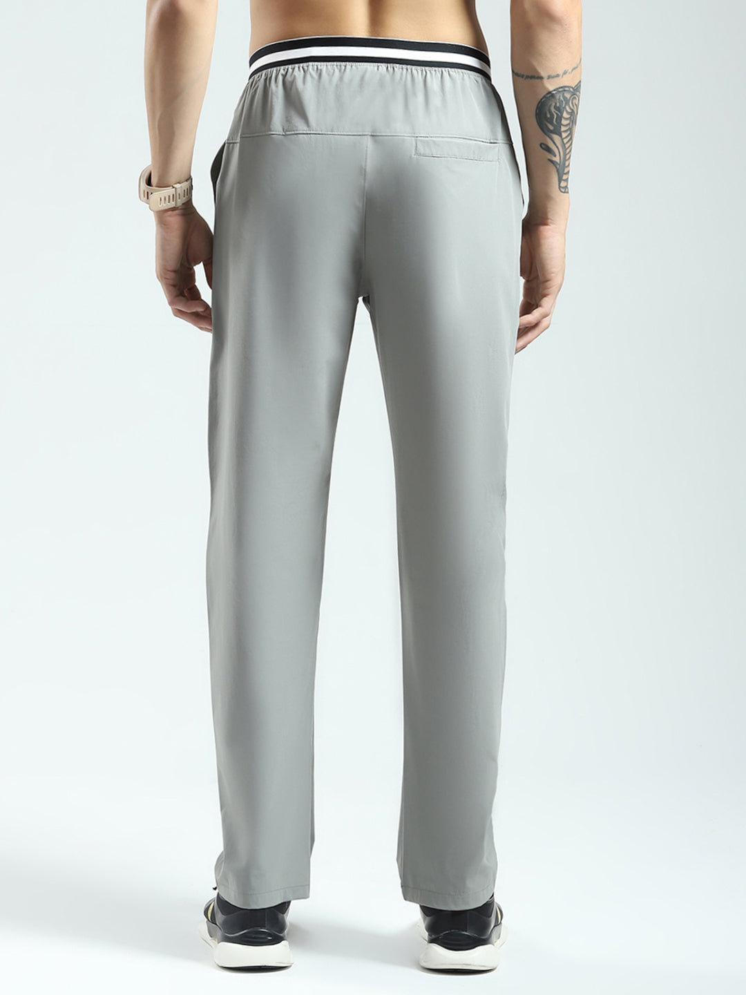 Rock.it Men Grey Solid Regular Fit Lower