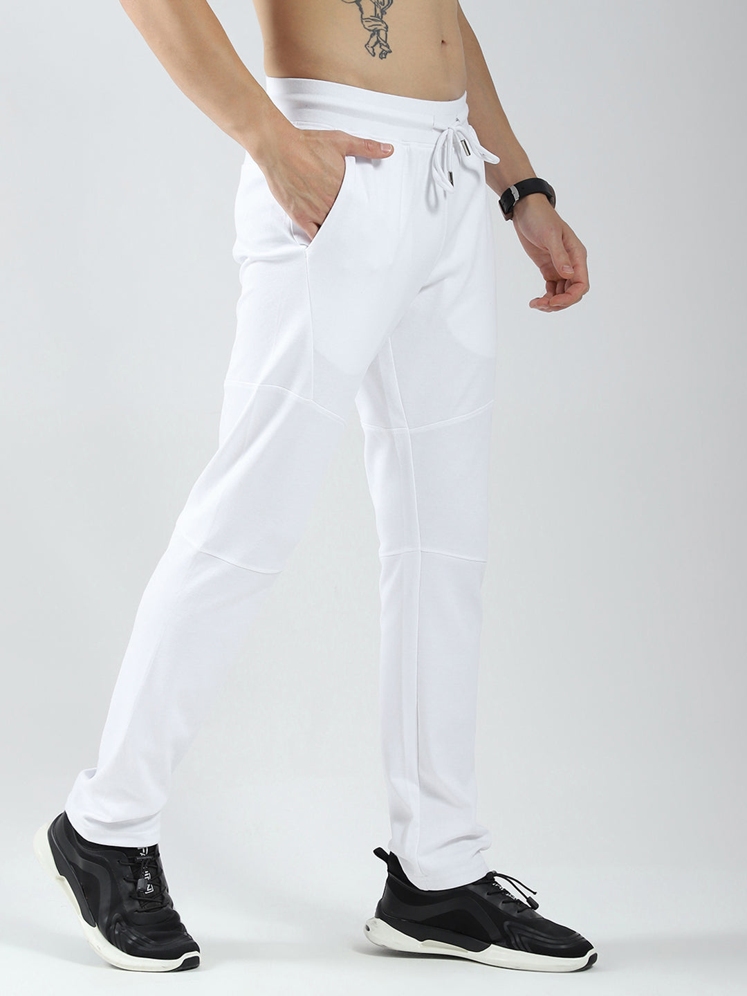 Rock.it Men White Solid Regular Fit Lower