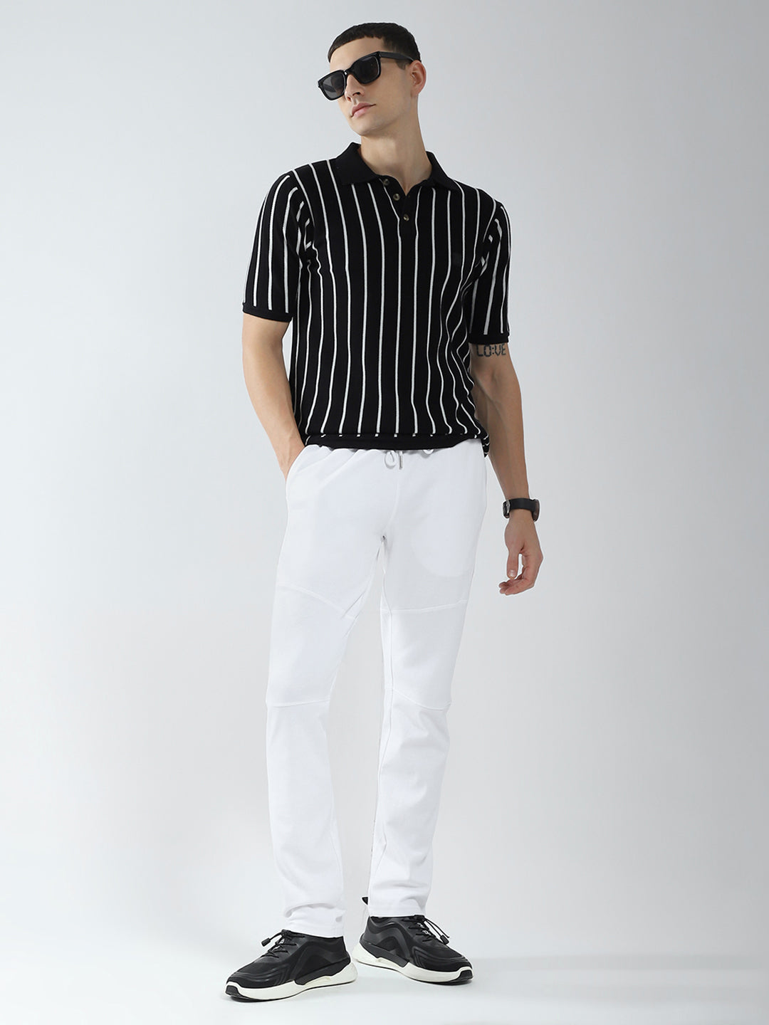 Rock.it Men White Solid Regular Fit Lower