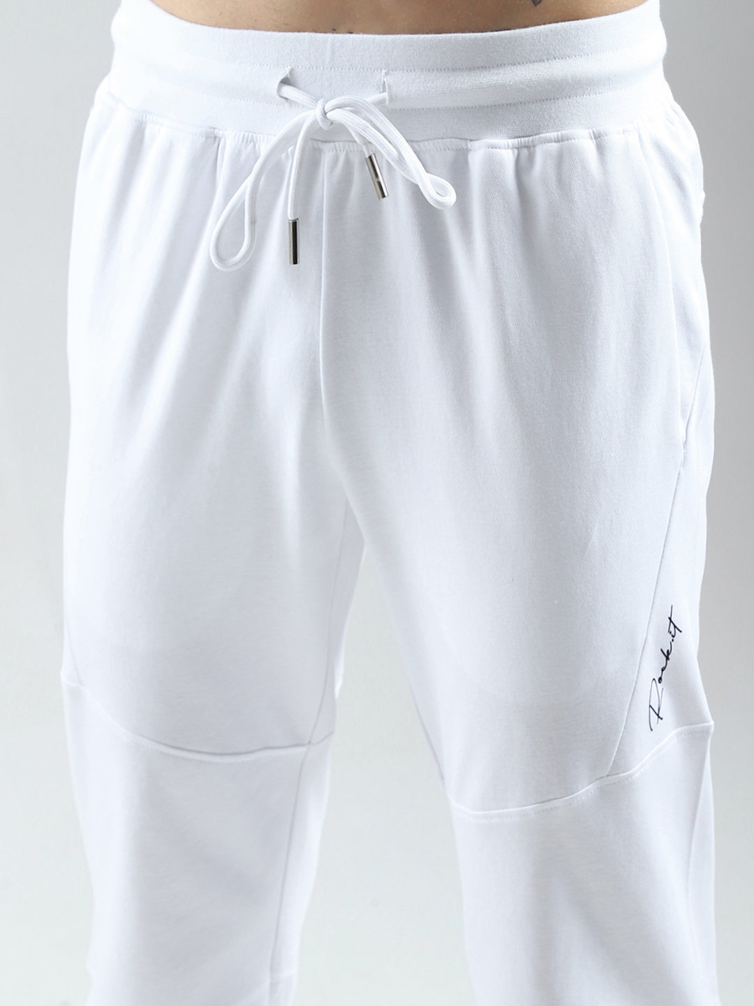 Rock.it Men White Solid Regular Fit Lower
