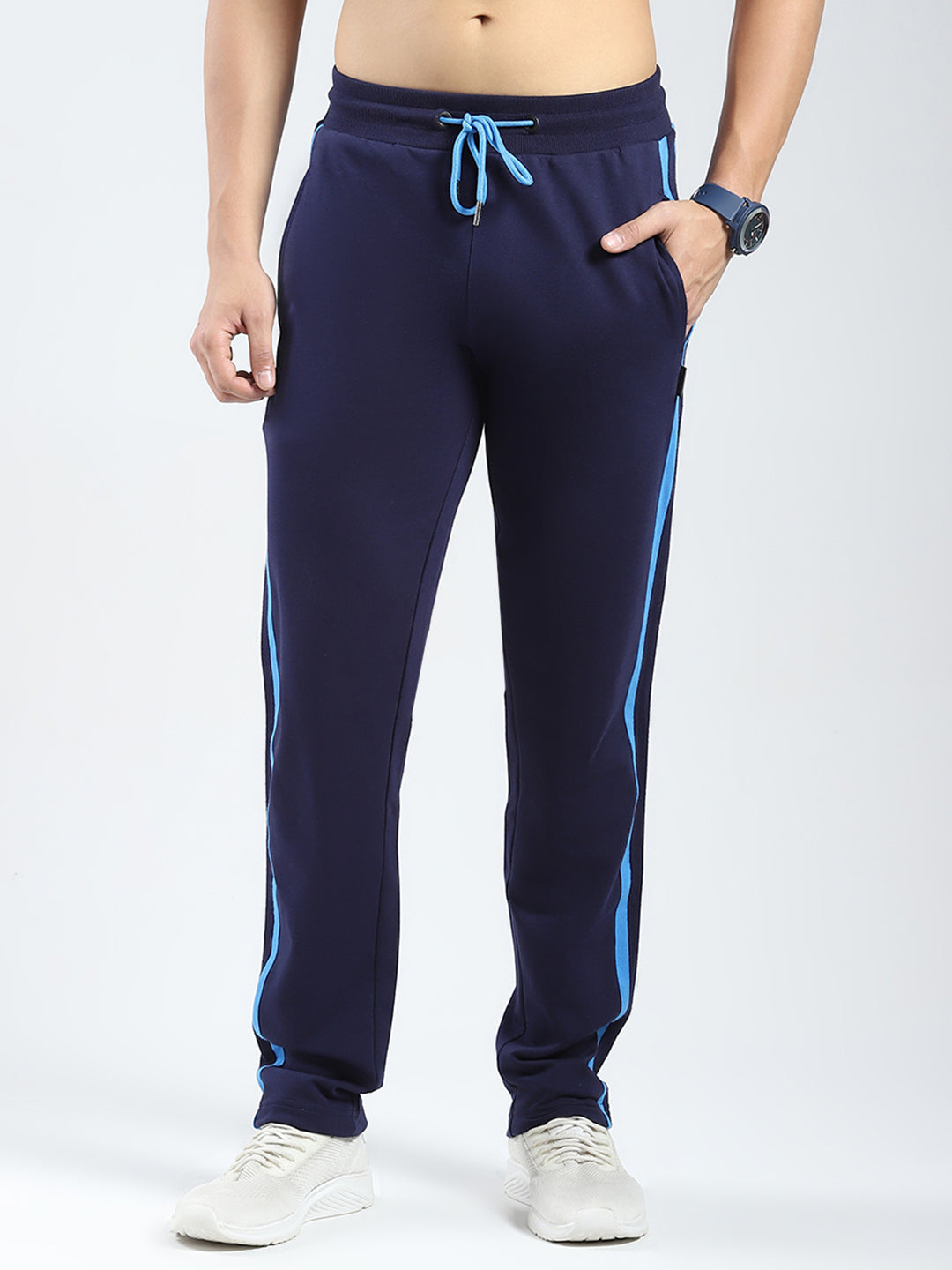 Rock.it Men Navy Blue Solid Regular Fit Lower