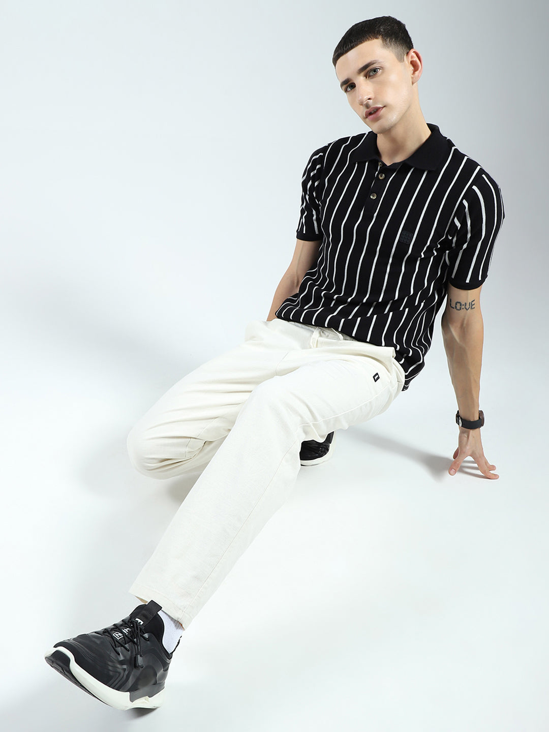 Rock.it Men White Solid Regular Fit Lower
