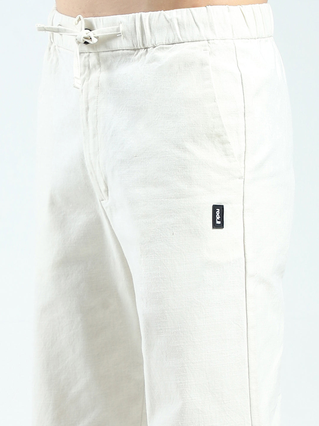 Rock.it Men White Solid Regular Fit Lower