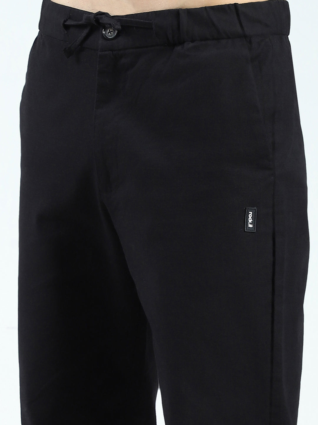 Rock.it Men Black Solid Regular Fit Lower