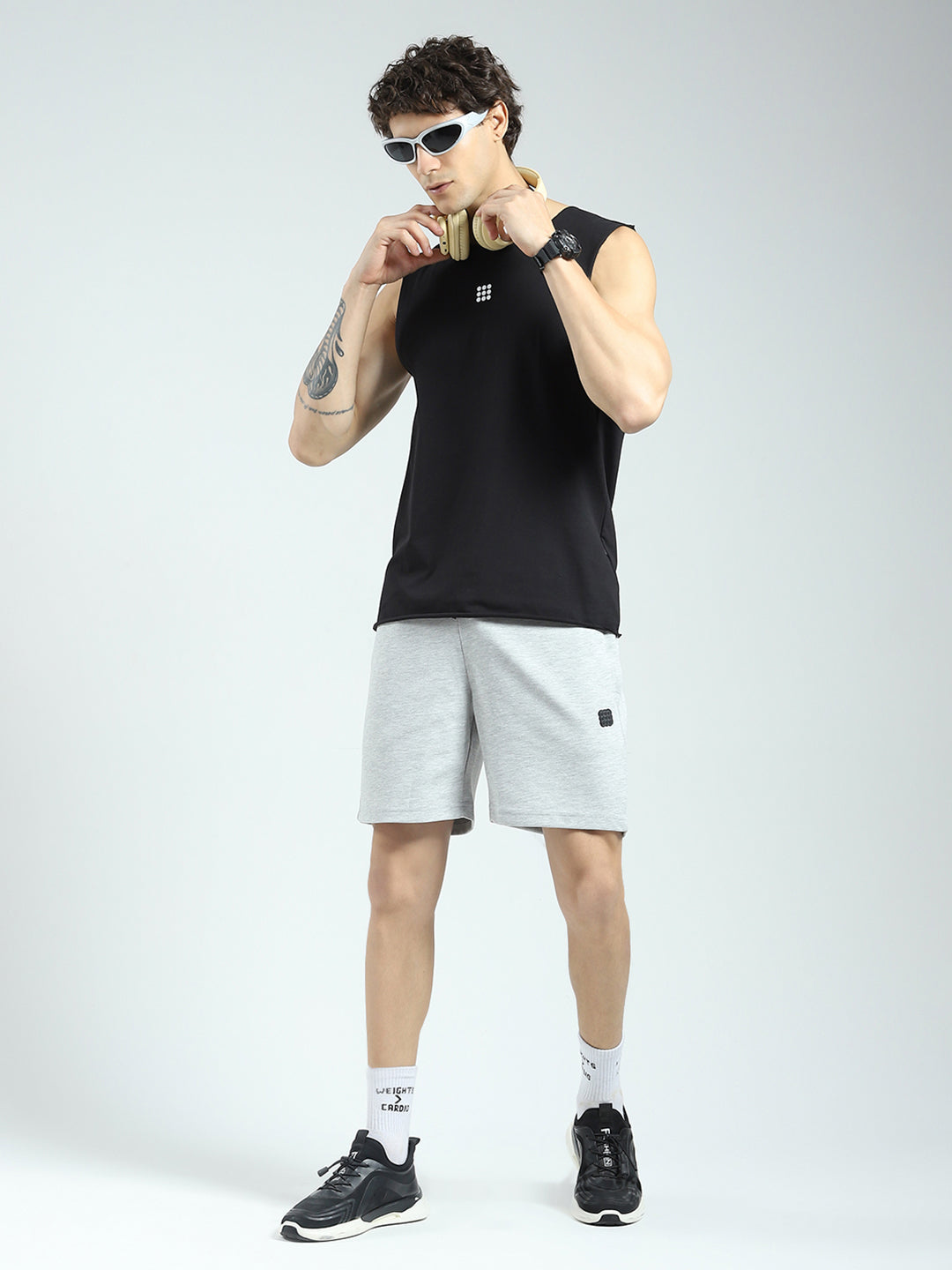 Rock.it Men Grey Solid Regular Fit Shorts