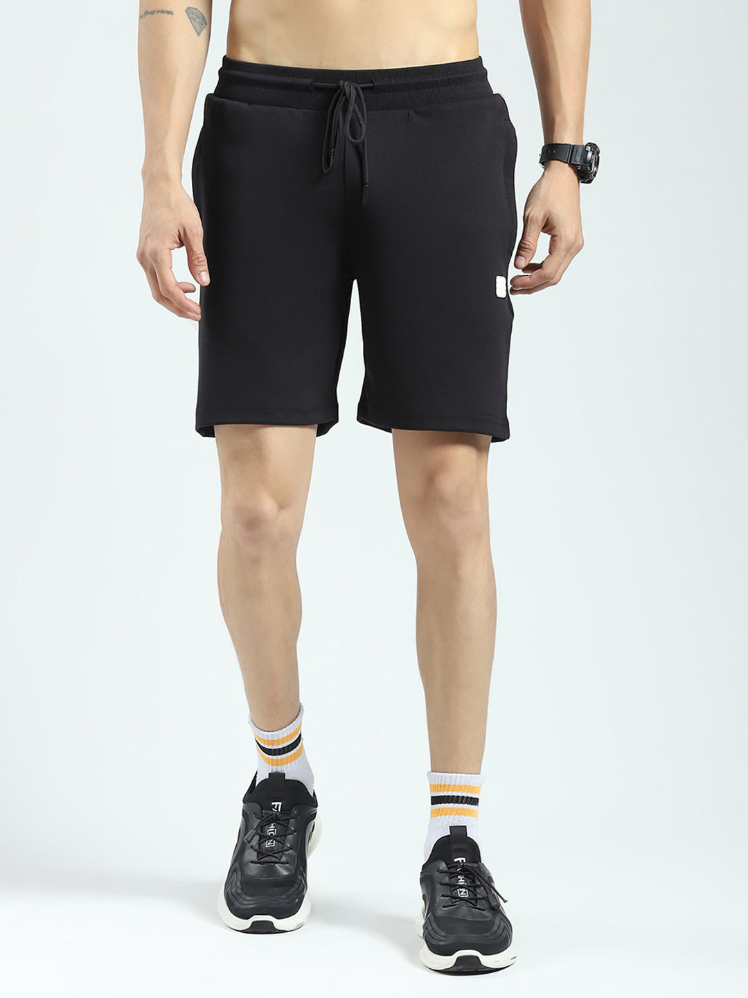 Rock.it Men Black Solid Regular Fit Shorts